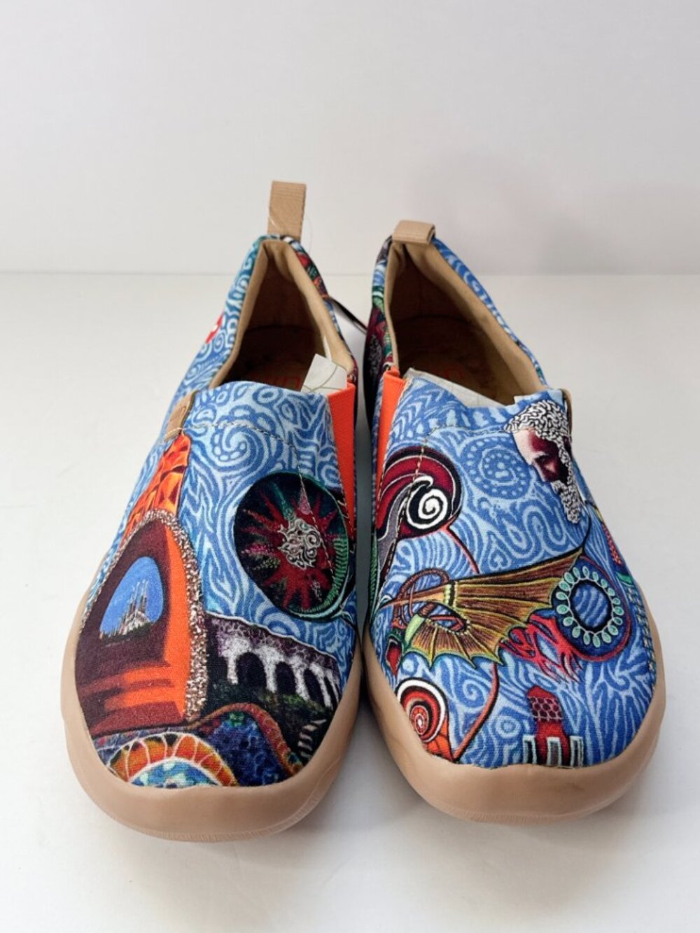 Mens Size 7.5 UIN Oh My Gaudi Canvas Slip-On Art Travel Comfort Shoes